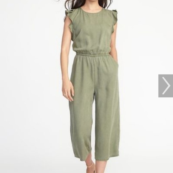 Old Navy Pants - Sold ❣️Old Navy Flutter Sleeve Olive Jumpsuit